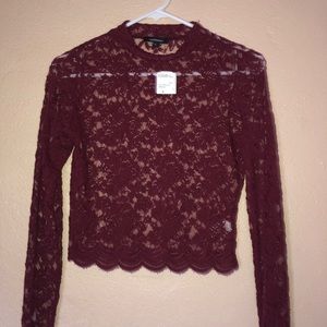 Lace Burgundy Crop top